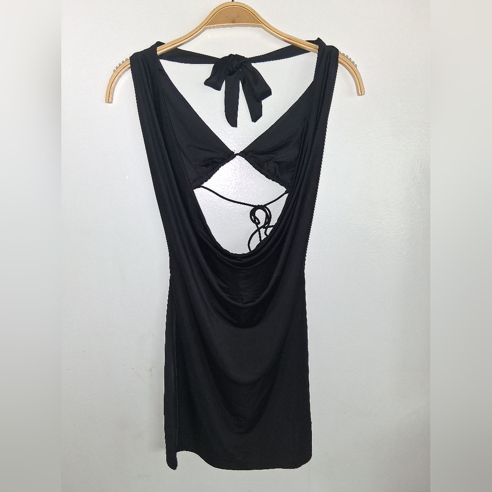 Edikted Black Open-Back Chemise